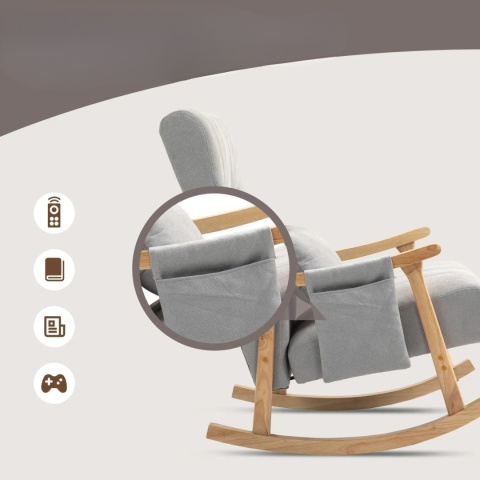 Fotel bujany wypoczynkowy telewizyjny krzesło drewniana rama