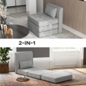 Fotel rozkładany sofa do spania wypoczynkowa szara łóżko