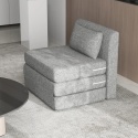 Fotel rozkładany sofa do spania wypoczynkowa szara łóżko