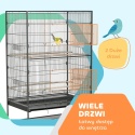 Klatka dla ptaków woliera wysoka na kółkach z drążkiem do siedzenia