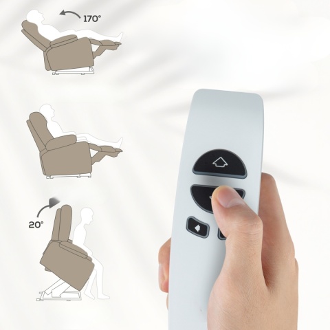 Fotel rozkładany podnoszony beżowy Geriatryczny Pionizujący dla seniora