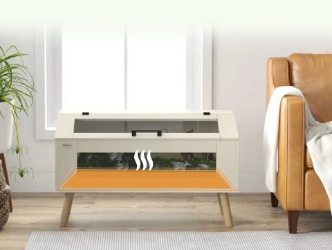 Domek dla żółwi drewniany Terrarium 91x60,5x32 cm Wybieg Otwierany Dach