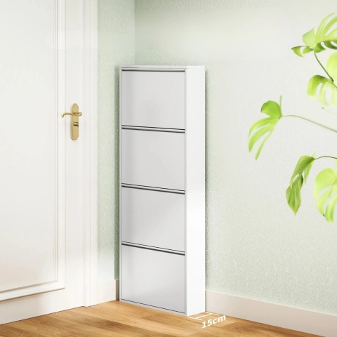 Szafka na buty biała Metalowa wysoka wąska Uchylna Pojemna