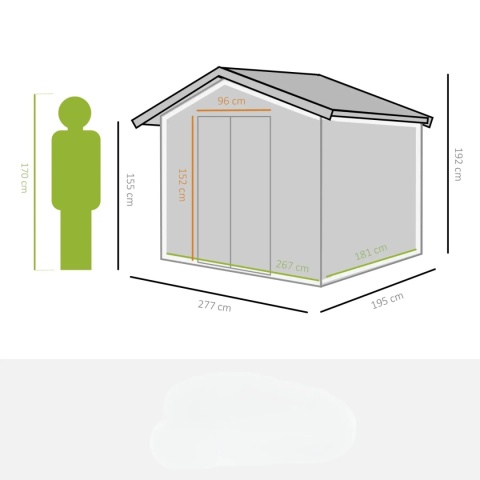 Domek metalowy schowek na narzędzia mini garaż na rower szopka