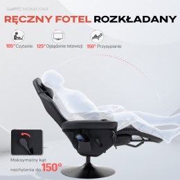 Fotel gamingowy z masażem rozkładany regulowany podnóżek eko skóra