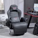 Fotel gamingowy z masażem rozkładany regulowany podnóżek eko skóra