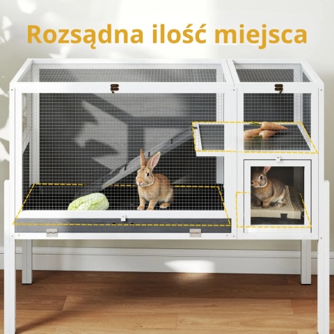 Klatka wybieg kojec dla królików małych zwierząt gryzoni drewniana