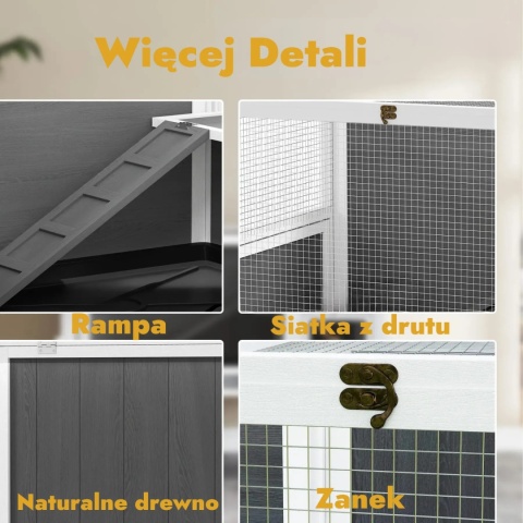 Klatka wybieg kojec dla królików małych zwierząt gryzoni drewniana