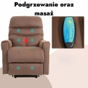 Fotel podnoszony elektryczny rozkładany masujący podgrzewany geriatryczny