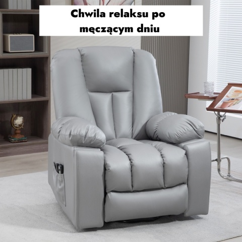 Fotel rozkładany podnoszony elektryczny masujący geriatryczny telewizyjny