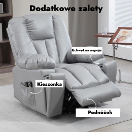 Fotel rozkładany podnoszony elektryczny masujący geriatryczny telewizyjny
