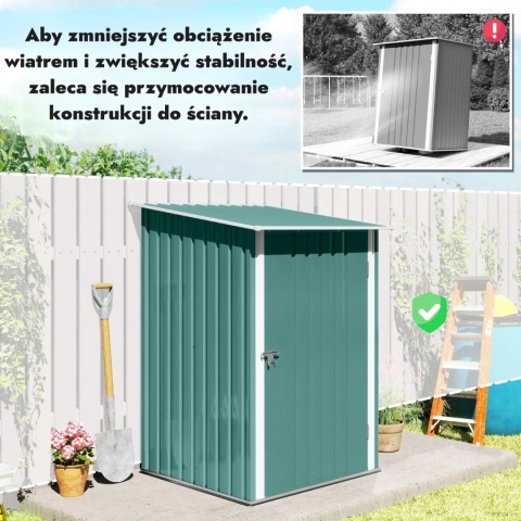 Domek szopka szkrzynka schowek narzędziowy ogrodowy z blachy schowek
