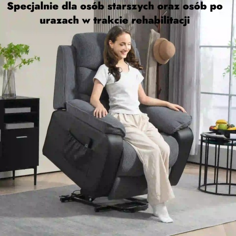 Elektryczny fotel relaksacyjny Podnoszony Geriatyczny z Podnóżkiem rozkładany telewizyjny