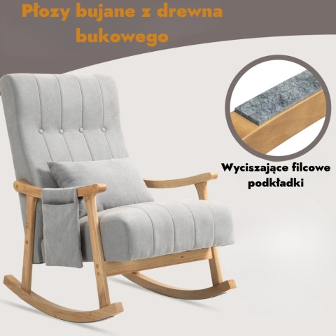 Fotel Bujany Wypoczynkowy Telewizyjny Krzesło Drewniane do czytania i wypoczynku