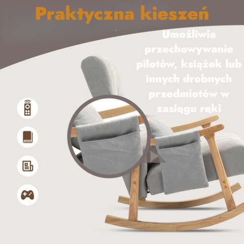 Fotel Bujany Wypoczynkowy Telewizyjny Krzesło Drewniane do czytania i wypoczynku