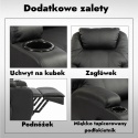 Fotel elektryczny podnoszony rozkładany wypoczynkowy Eko skóra Czarny