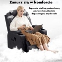 Fotel elektryczny podnoszony rozkładany wypoczynkowy Eko skóra Czarny