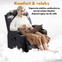Fotel elektryczny podnoszony rozkładany wypoczynkowy Eko skóra Czarny