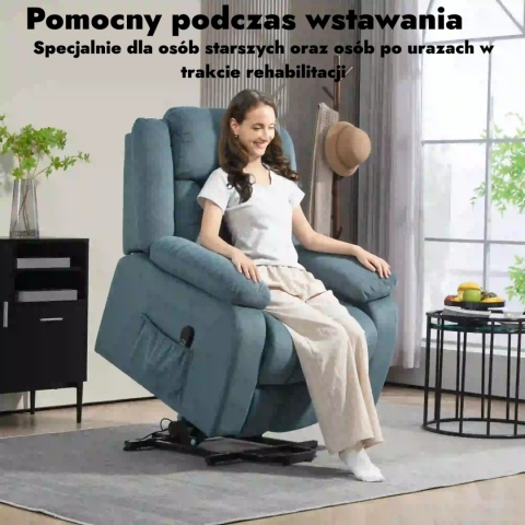 Fotel podnoszony elektryczny geriatryczny rozkładany wyposzynkowy telewizyjny