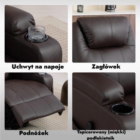 Fotel podnoszony elektryczny wypoczynkowy telewizyjny rozkładany geriatryczny