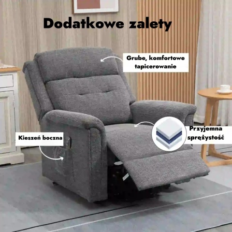 Fotel podnoszony rozkładany elektryczny geriatryczny leżanka telewizyjny