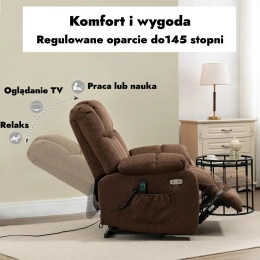 Fotel podnoszony rozkładany elektryczny wypoczynkowy telewizyjny