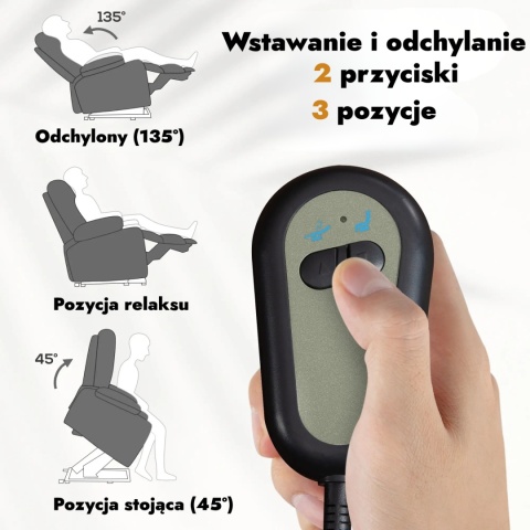 Fotel rozkładany podnoszony elektryczny wypoczynkowy telewizyjny