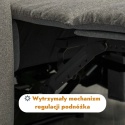 Fotel rozkładany wypoczynkowy telewizyjny do salonu sypialni szary