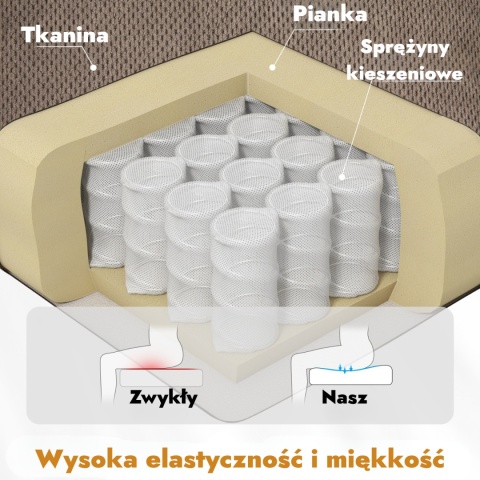 Fotel rozkładany wypoczynkowy telewizyjny tapicerowany z podnóżkiem beżowy