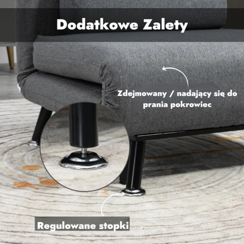 Fotel rozkładany z funkcją spania regulowany łóżko wypoczynkowy leżanka