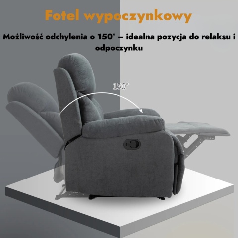 Fotel rozkładany z podnóżkiem wypoczynkowy telewizyjny relaksacyjny