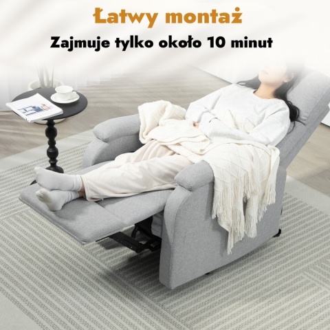 Fotel rozkładany z podnóżkiem wypoczynkowy telewizyjny