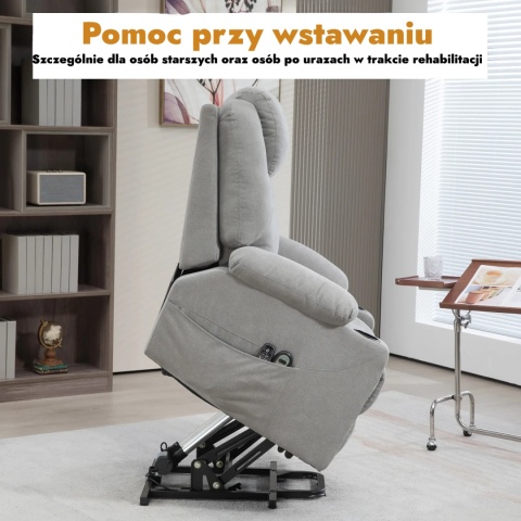 Fotel wypoczynkowy elektryczny masujący z funkcją podnoszenia dla seniorów