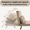 Kanapa Dwuosobowa Rozkładana Łóżko 73x102 cm Sofa Beżowa