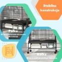 Klatka dla ptaków woliera na kółkach z półką