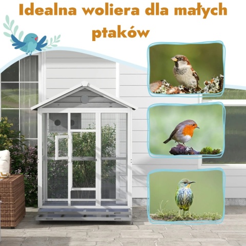 Klatka dla ptaków Drewniana Woliera dla papug domek