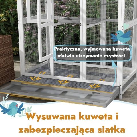 Klatka dla ptaków Drewniana Woliera dla papug domek