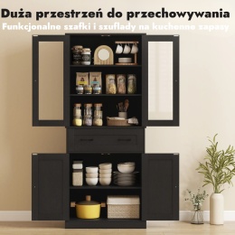 Kredens kuchenny szafka bufet witryna organizer na tależe przyprawy do kuchni lub jadalni czarny