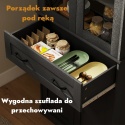 Kredens kuchenny szafka bufet witryna organizer na tależe przyprawy do kuchni lub jadalni czarny