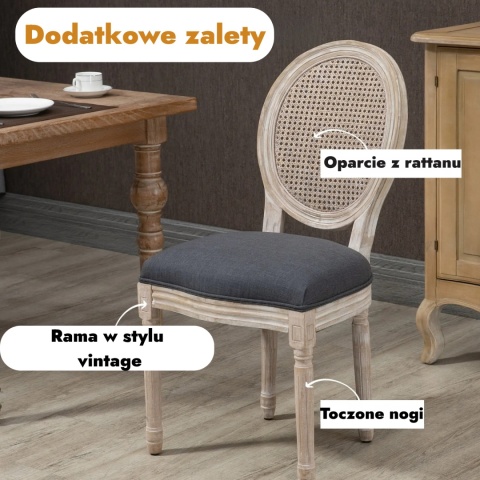 Krzesła stołki do jadalni salonu drewniane zestaw 2 sztuk vintage