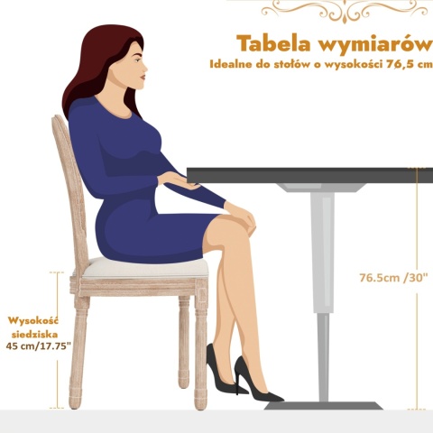 Krzesła stołki do jadalni salonu stylowe drewniane zestaw 2 sztuki