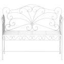 Ławka do ogrodu Vintage Metalowa Biała Rustykalna Retro 111x50x98 cm