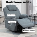 Fotel podnoszony z funkcją wstawania rozkładany elektryczny masujący