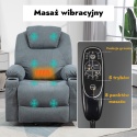 Fotel podnoszony z funkcją wstawania rozkładany elektryczny masujący