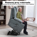 Fotel podnoszony z funkcją wstawania rozkładany elektryczny masujący