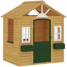 Domek dla dzieci Drewniany do ogrodu 134,5 x 97 x 150 cm z oknami