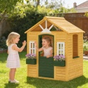 Domek dla dzieci Drewniany do ogrodu 134,5 x 97 x 150 cm z oknami