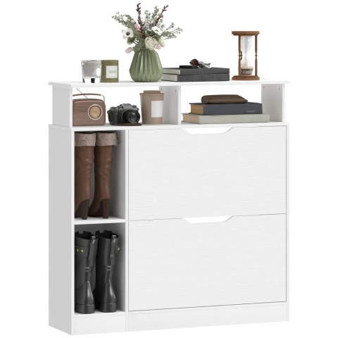Szafka na buty Uchylna na 12 par Biała 89x25x92 cm Komoda Półka