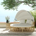 Kanapa Sofa Wyspa ogrodowa Beżowa Kremowa 178x85x66,5 cm