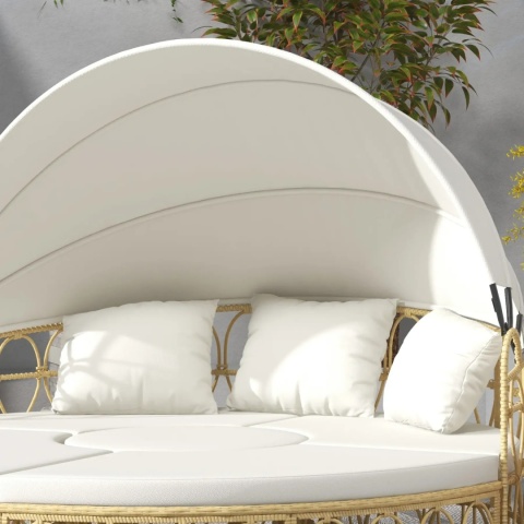 Kanapa Sofa Wyspa ogrodowa Beżowa Kremowa 178x85x66,5 cm